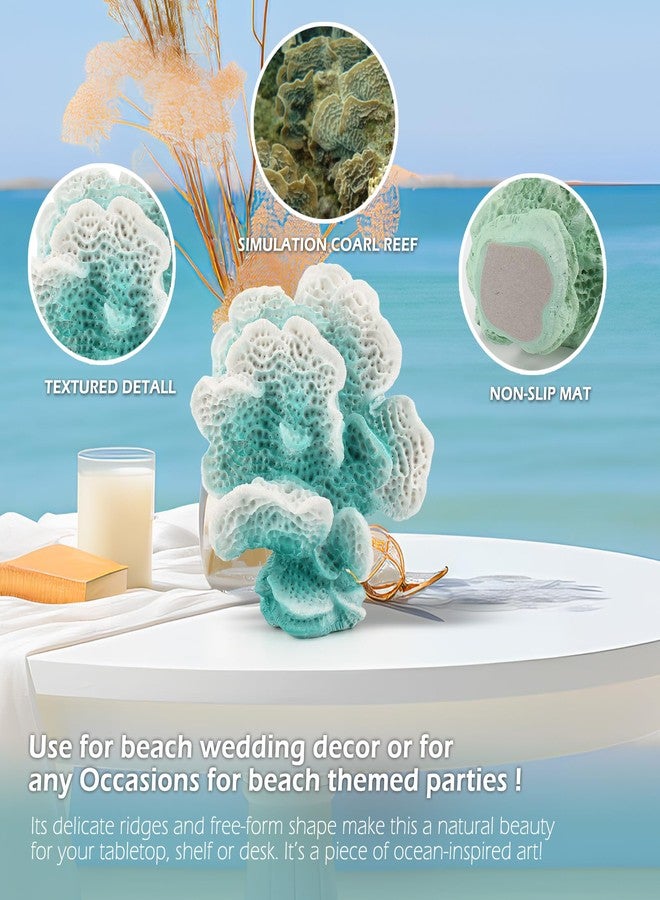 Accessoryway Turquoise Blue Coral Reef Decor,Modern Coastal Decor for Home: Small Faux Coral Statue for Nautical Themed Parties and Table Centerpieces -6.2"… - Image 3